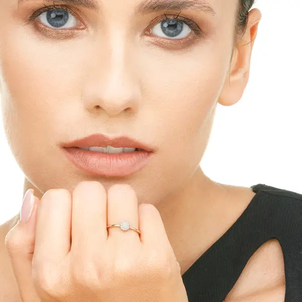 Leaf Jewelry Ring Pavé II, 18 K Roségold