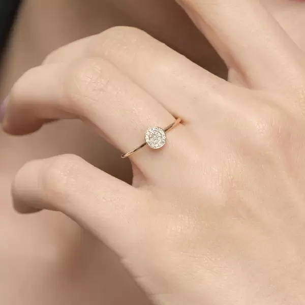 Leaf Jewelry Ring Pavé Mit Diamanten, 18 K Roségold