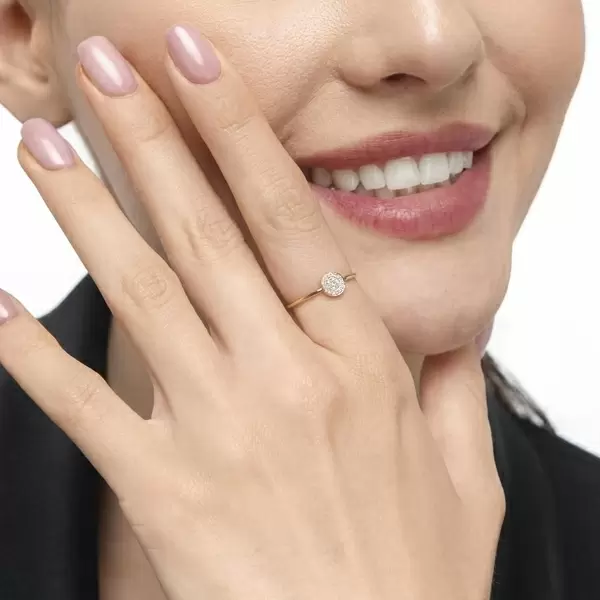 Leaf Jewelry Ring Pavé Mit Diamanten, 18 K Roségold