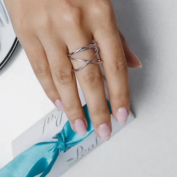 Leaf Jewelry Ring "Tupe", 18 K Gelbgold Vergoldet