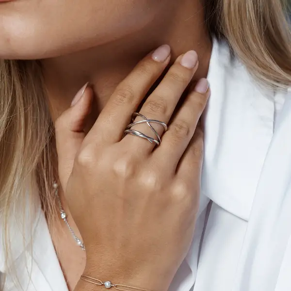 Leaf Jewelry Ring "Tupe", 925 Sterlingsilber