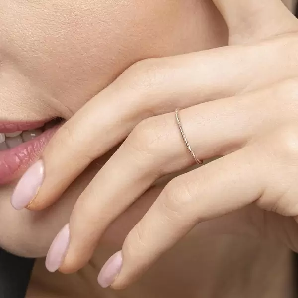 Leaf Jewelry Ring Twist, 18 K Roségold