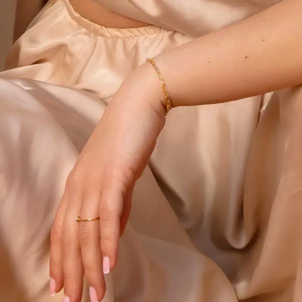 Leaf Jewelry Silber Armkette, CUBE I, Rosegold