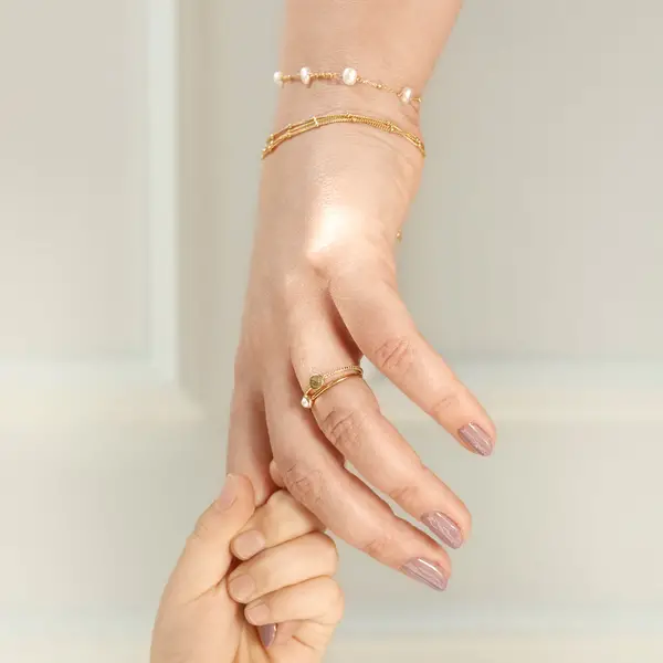 Leaf Jewelry Silber Armkette, WATERFALL, Gelbgold