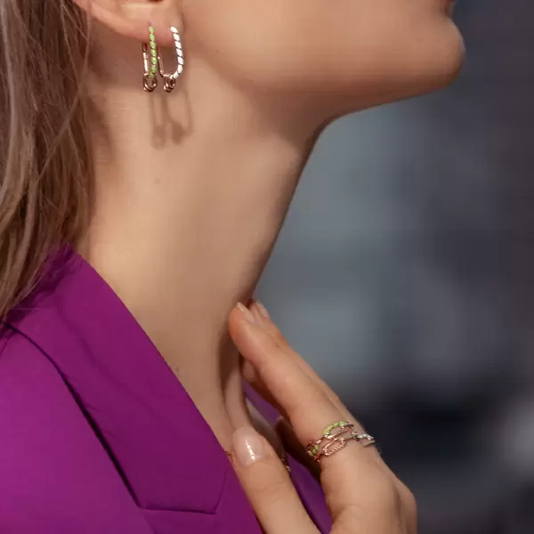 Leaf Jewelry Silber Creole, Rosegold, Neon Twist