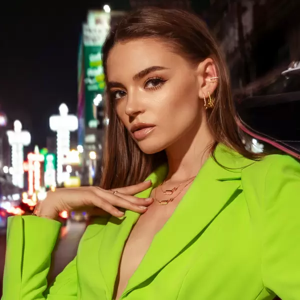 Leaf Jewelry Silber Earcuff, Gelbgold, Neon Twist