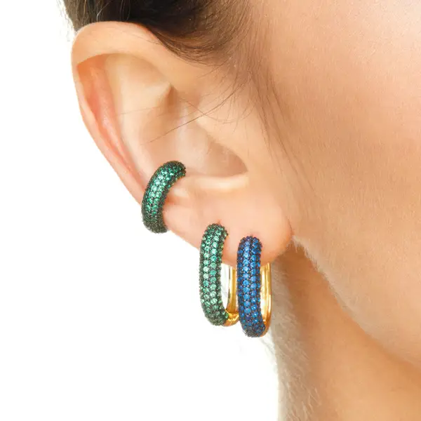 Leaf Jewelry Silber Earcuff, PAVE Weiss, Rosegold