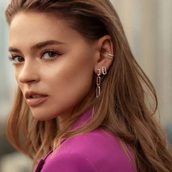 Leaf Jewelry Silber Earcuff, Rosegold, Neon Twist