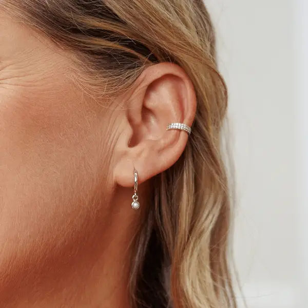 Leaf Jewelry Silber Earcuff, Zirkonia, Rosegold