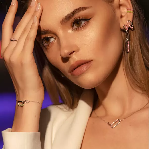 Leaf Jewelry Silber Halskette, Neon Twist