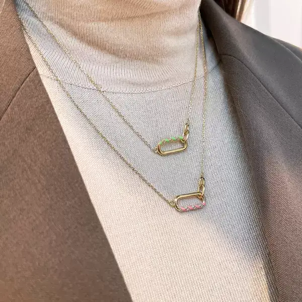 Leaf Jewelry Silber Halskette, Rosegold, Neon Twist