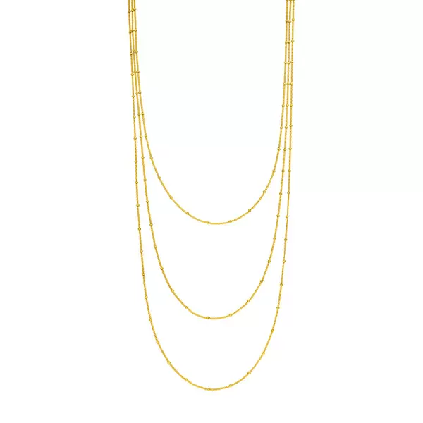 Leaf Jewelry Silber Halskette, WATERFALL, Gelbgold