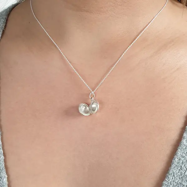 Leaf Jewelry Silber Medaillon Halskette