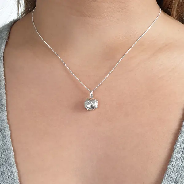 Leaf Jewelry Silber Medaillon Halskette