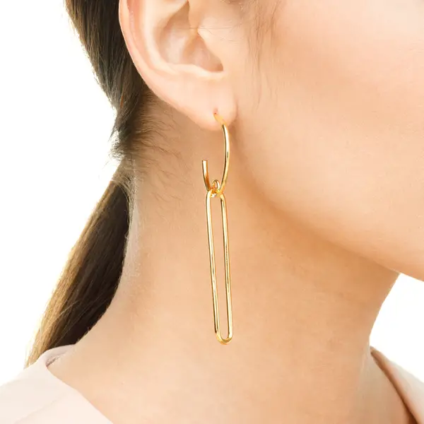 Leaf Jewelry Silber Ohrhänger, BIG SQUARE, Rosegold