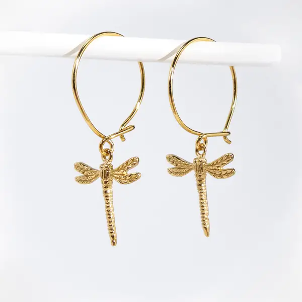 Leaf Jewelry Silber Ohrhänger LIBELLE, Gelbgold