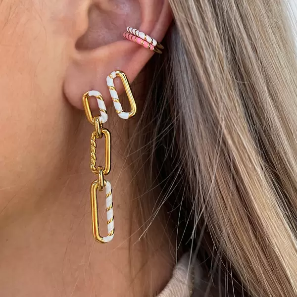 Leaf Jewelry Silber Ohrringe, Rosegold, Neon Twist