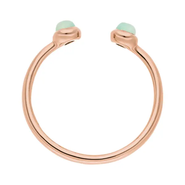 Leaf Jewelry Silber Open Ring, Amazonit, Rosegold