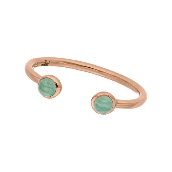Leaf Jewelry Silber Open Ring, Amazonit, Rosegold