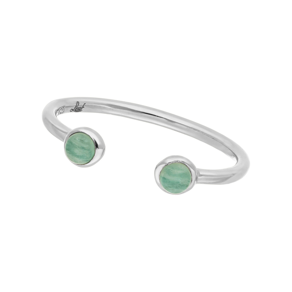Leaf Jewelry Silber Open Ring, Amazonit