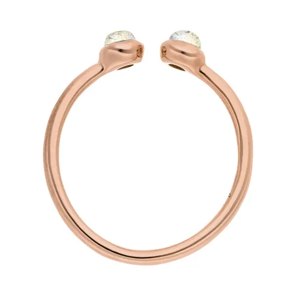 Leaf Jewelry Silber Open Ring, Labradorit, Rosegold