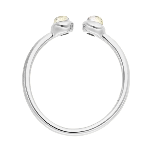 Leaf Jewelry Silber Open Ring, Labradorit