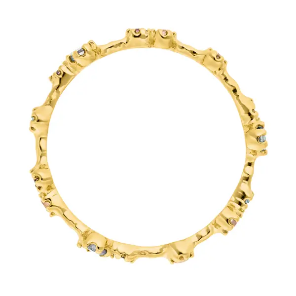 Leaf Jewelry Silber Ring, Eternity Gems, Gelbgold