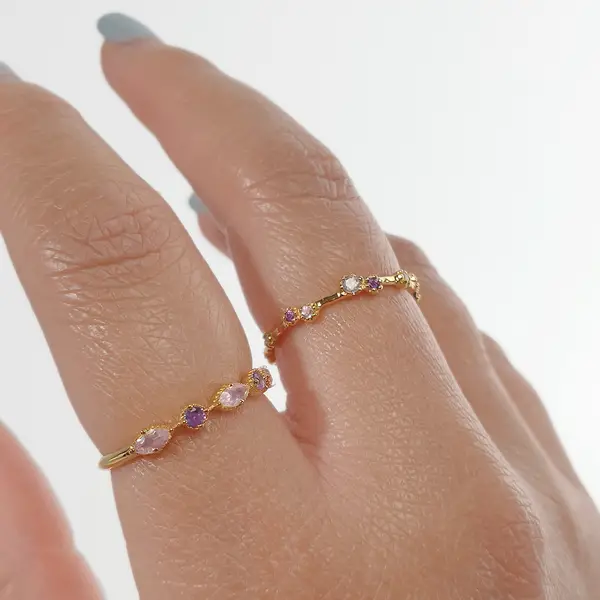 Leaf Jewelry Silber Ring, Eternity Gems, Rosegold