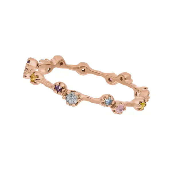 Leaf Jewelry Silber Ring, Eternity Gems, Rosegold