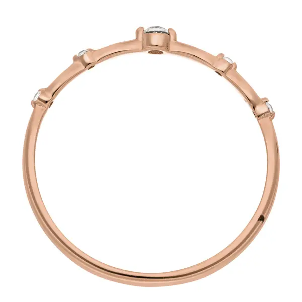 Leaf Jewelry Silber Ring Mit Zirkonia, Rosegold