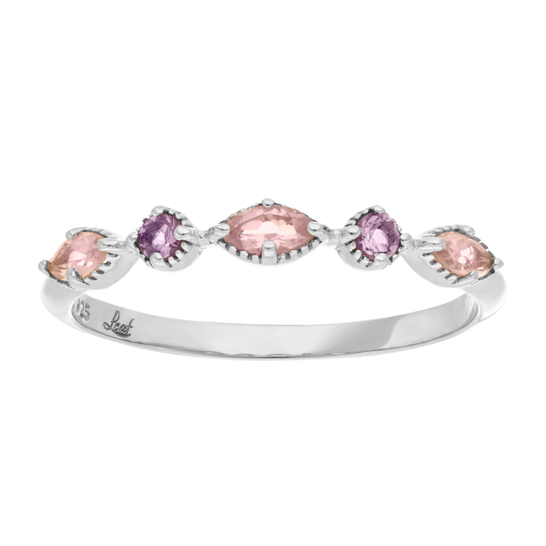 Leaf Jewelry Silber Ring, Oval Gems, Rosenquarz