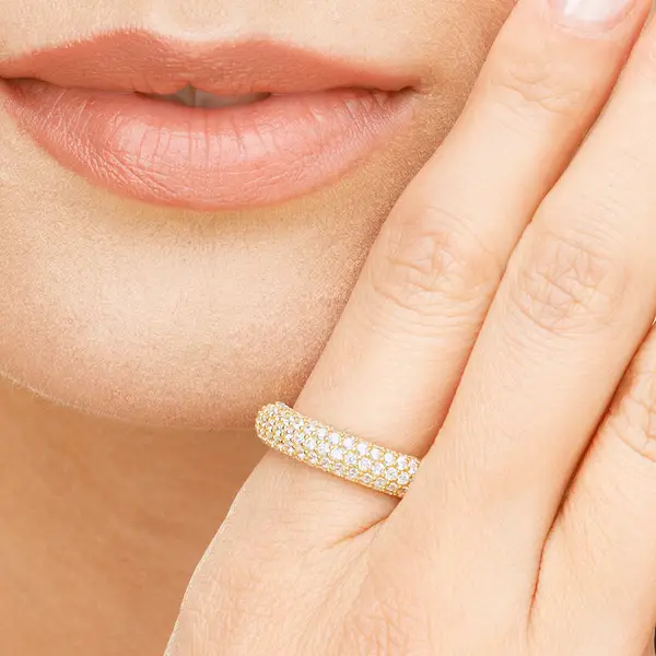 Leaf Jewelry Silber Ring, PAVE, Gr.52