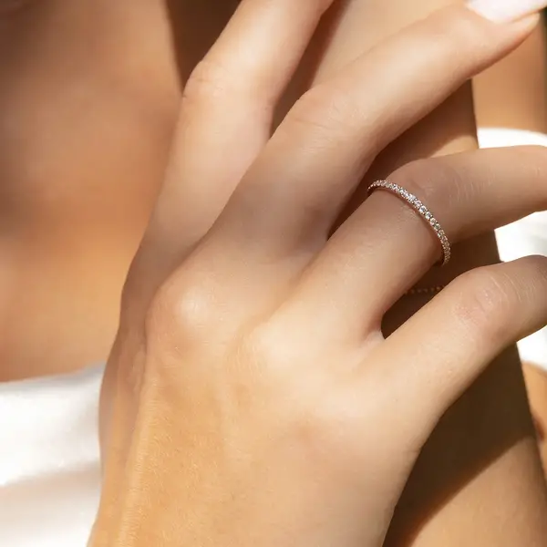 Leaf Jewelry Memoryring Mit Diamanten, 18 K Rosegold