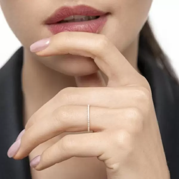 Leaf Jewelry Memoryring Mit Diamanten, 3er Set, 18 K Gold