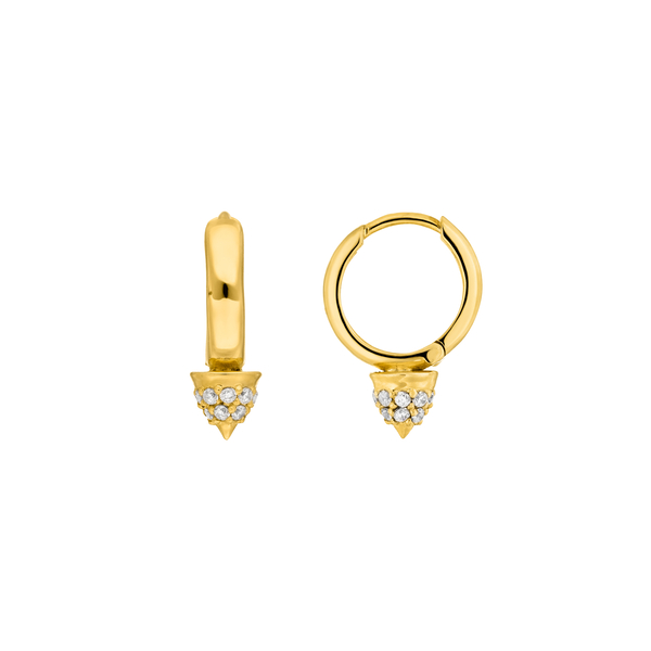 Leaf Jewelry Mini Creole Single Stud, 18 K Gelbgold Vergoldet