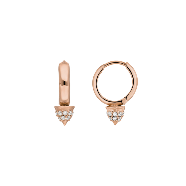 Leaf Jewelry Mini Creole Single Stud, 18 K Rosegold Vergoldet