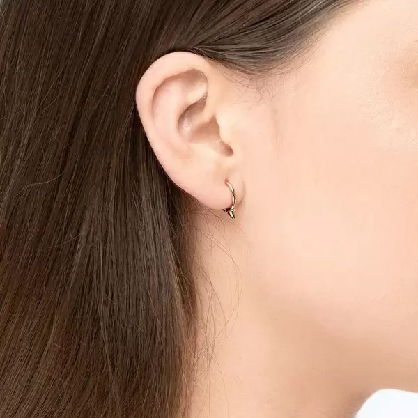 Leaf Jewelry Mini Creole Stud, 8mm, 18 K Rosegold Vergoldet