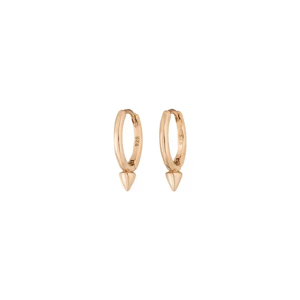 Leaf Jewelry Mini Creole Stud, 8mm, 18 K Rosegold Vergoldet