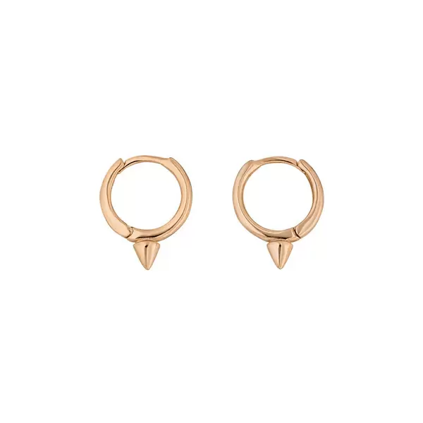 Leaf Jewelry Mini Creole Stud, 8mm, 18 K Rosegold vergoldet