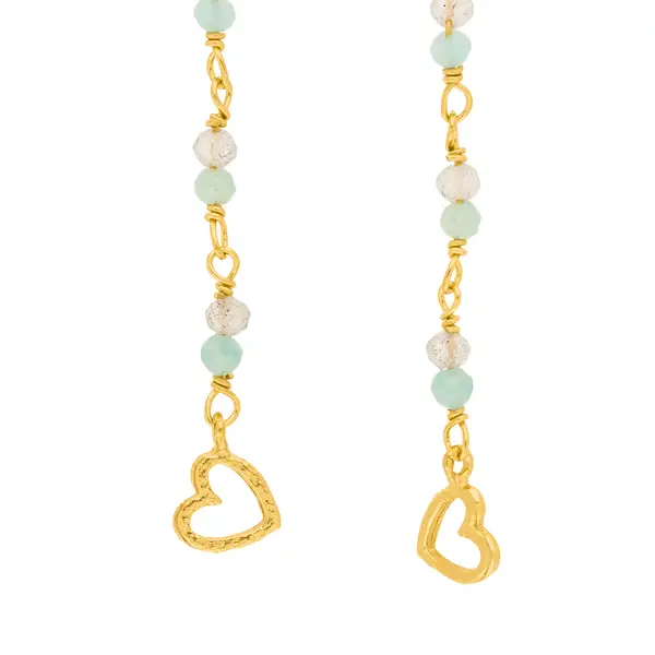 Leaf Jewelry Ohrhänger Amazonit, 18 K Gelbgold Vergoldet