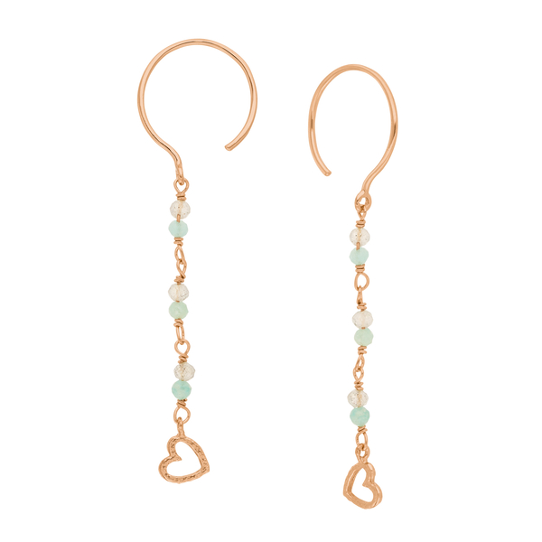 Leaf Jewelry Ohrhänger Amazonit, 18 K Rosegold vergoldet