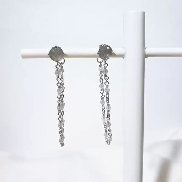 Leaf Jewelry Ohrhänger Flying Gem, Labradorit, 925 Sterlingsilber