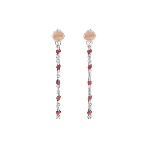 Leaf Jewelry Ohrhänger Flying Gems, Rosenquarz, 925 Sterlingsilber