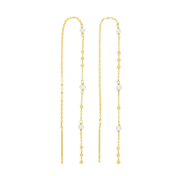 Leaf Jewelry Ohrhänger Flying Pearls, 18 K Gelbgold vergoldet