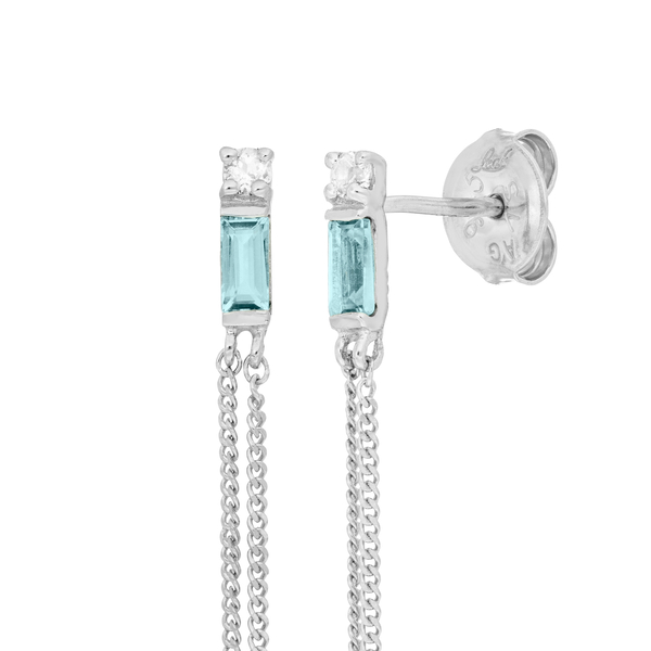 Leaf Jewelry Ohrhänger Glamour, Blue/White Topas, 925 Sterlingsilber