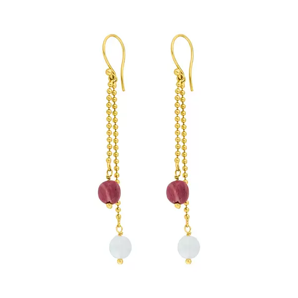 Leaf Jewelry Ohrhänger Gorgeous Gems, 18 K Gelbgold Vergoldet