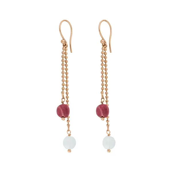 Leaf Jewelry Ohrhänger Gorgeous Gems, 18 K Rosegold Vergoldet