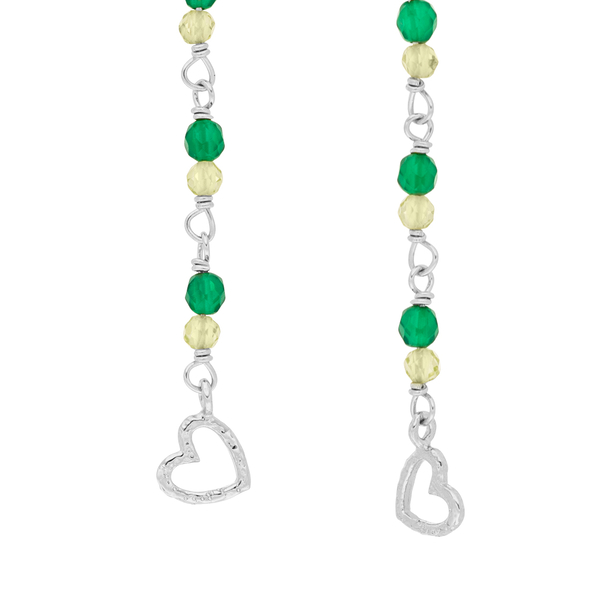 Leaf Jewelry Ohrhänger Grüner Achat, 925 Sterlingsilber