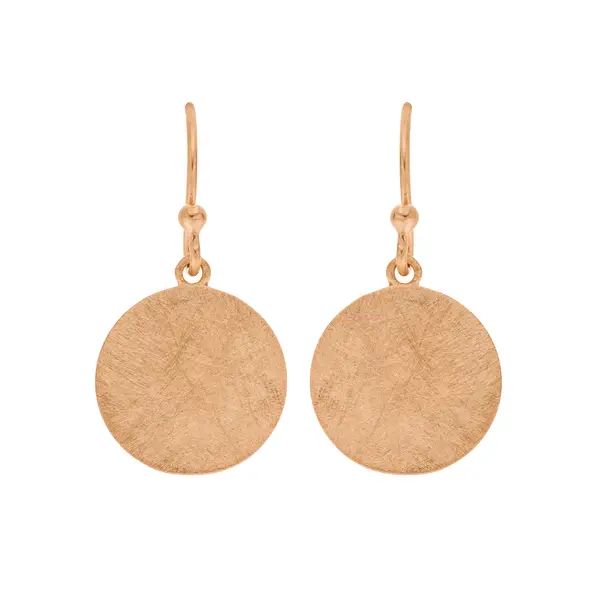 Leaf Jewelry Ohrhänger Plättchen Groß, 18 K Rosegold Vergoldet