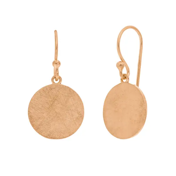 Leaf Jewelry Ohrhänger Plättchen Groß, 18 K Rosegold Vergoldet